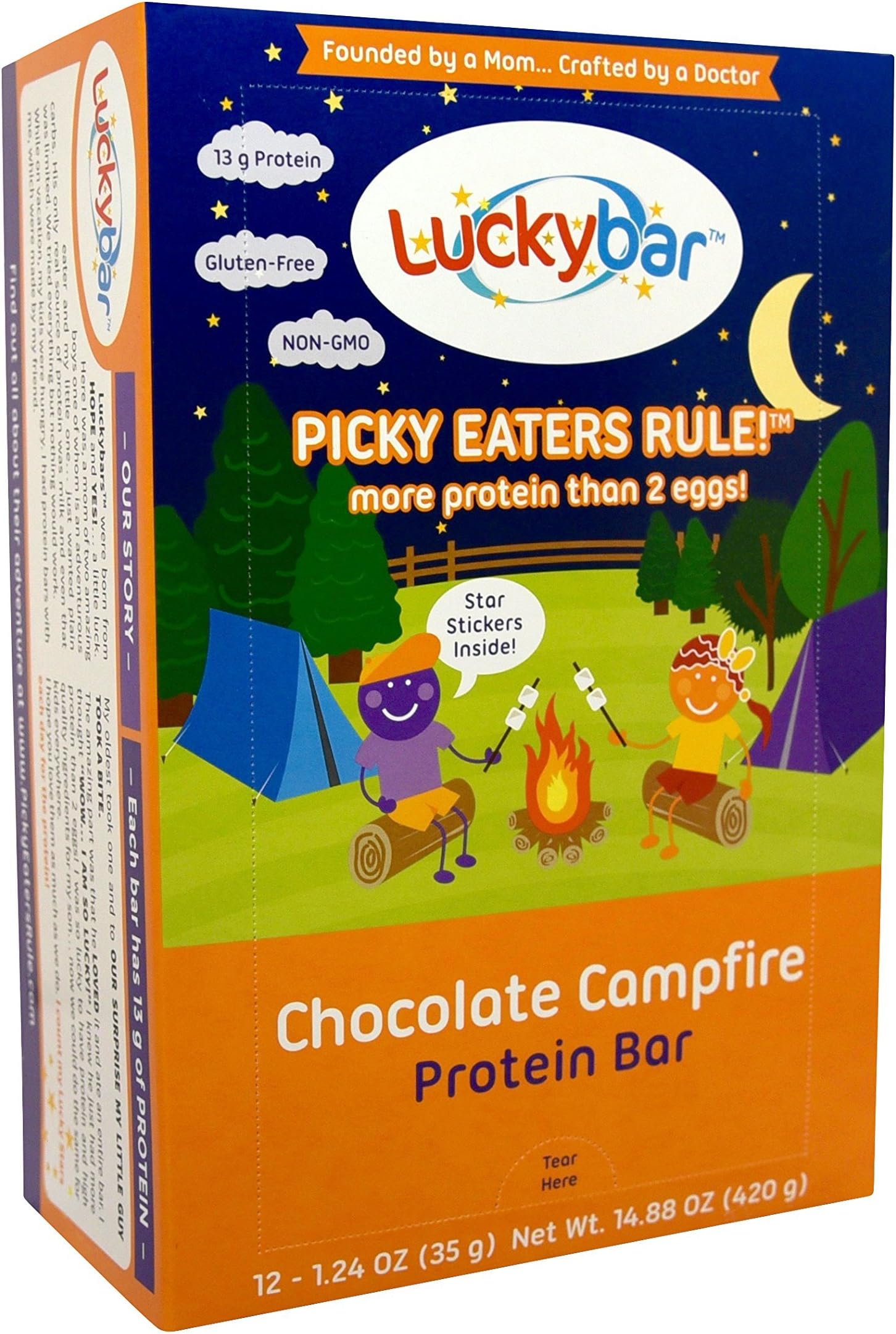 Luckybar - Chocolate Campfire Protein Bar - 12 CT