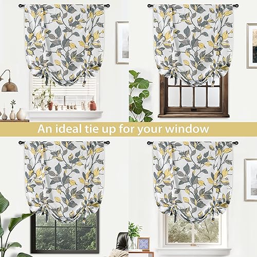 Miniatura 6 de DriftAway Ryan - Cortinas opacas para ventanas, diseño de ramas florales y hojas, con forro ajustable, con bolsillo para cortinero, para ventanas
