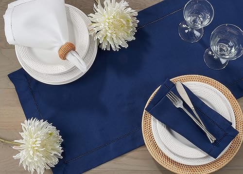 Miniatura 2 de Camino de mesa con borde cosido  16 x 72 pulgadas, rectangular, azul marino