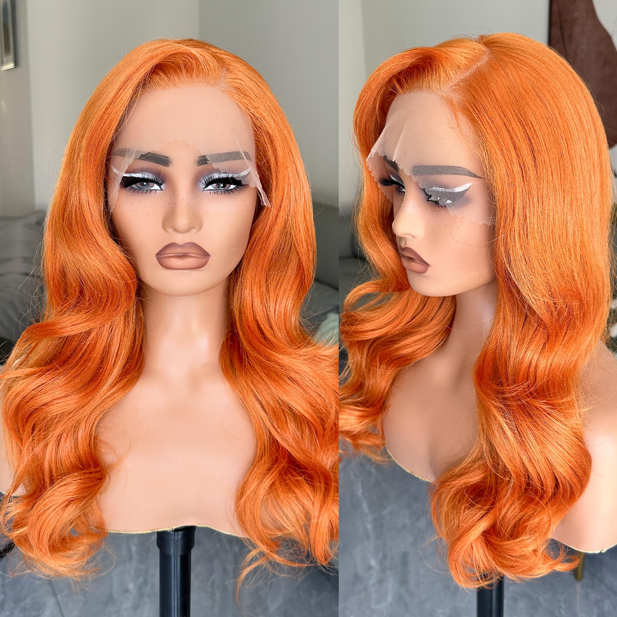 Amazon.com : BLL Lace Front Ginger Wig, Body Wave Synthetic  display picture 2