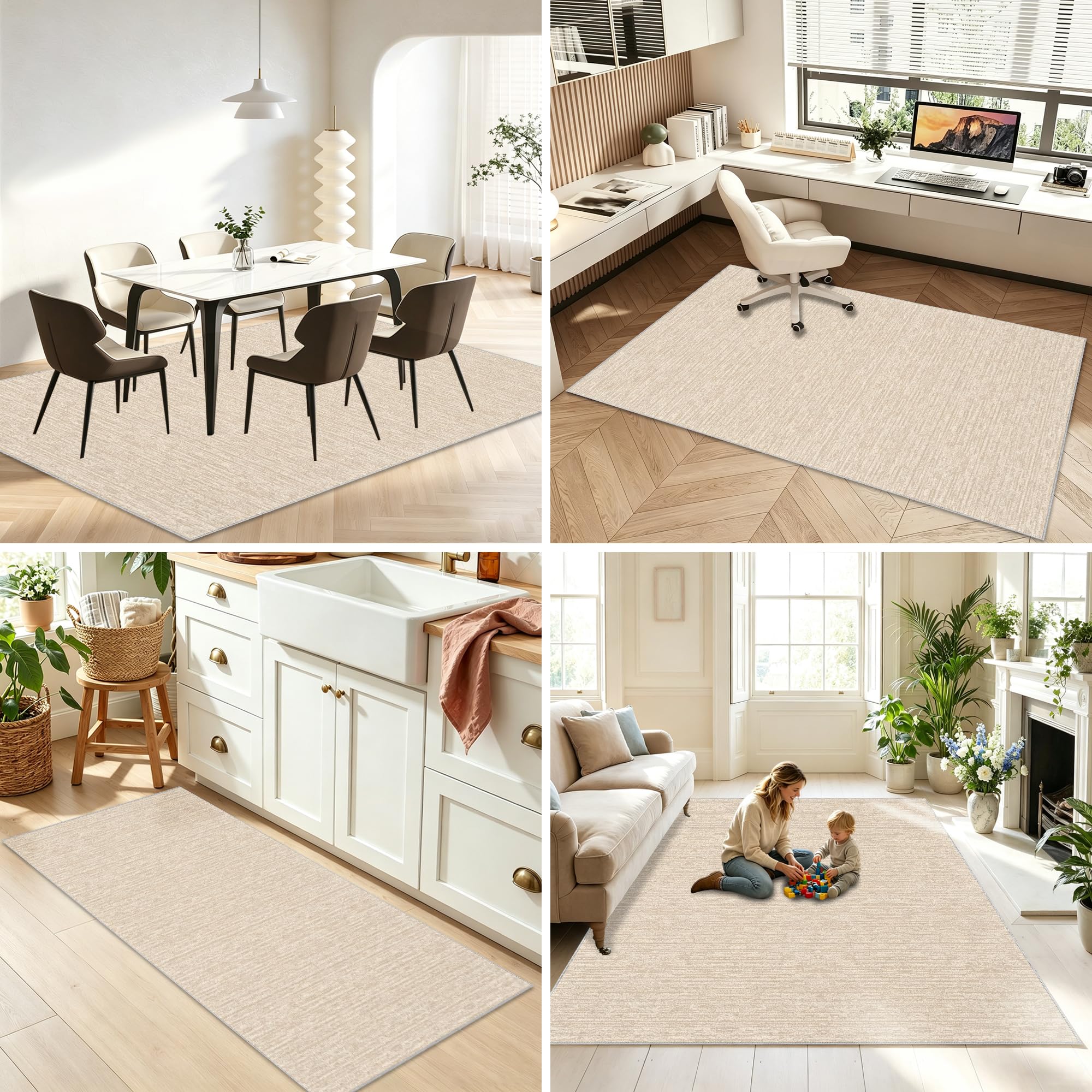 Tapis de Couloir Tapis de Cuisine Devant Evier Tapis de Passage AntidéRapant Lavable en Machine 100 x 200 cm Tapis d'entrée Interieur Facile à Nettoyer pour Couloir Chambres Manger Buanderie