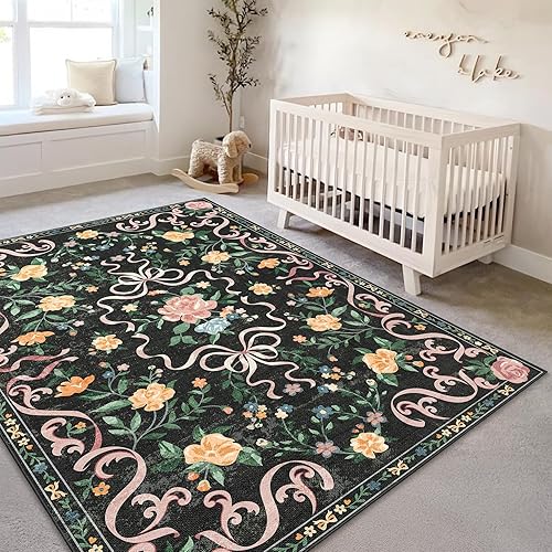 Vista 130 de Alfombras pequeñas de 2 x 3 pulgadas para entrada, alfombra bohemia verde para baño, pasillo, alfombra de cocina vintage, antideslizante, lavable