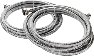 10 Foot Stainless Steel Washing Machine Hoses (2 Pack) Burst Proof from Kelaro