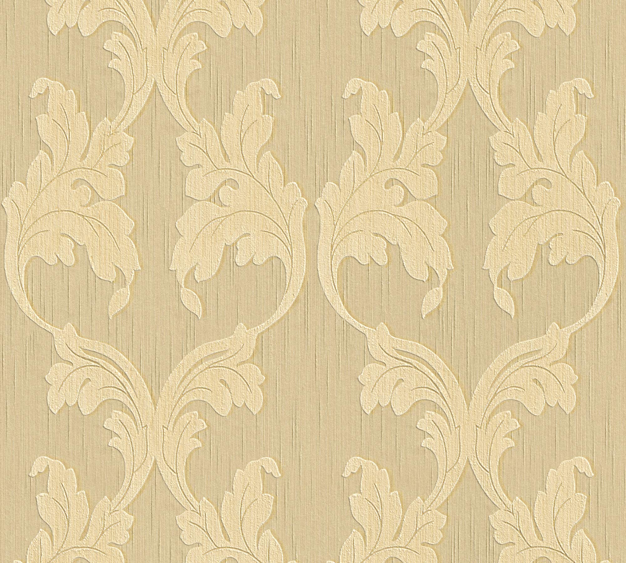 A.S. Création Architects Paper Textiltapete Tessuto Tapete mit Ornamenten barock 10,05 m x 0,53 m beige orange Made in Germany 956283 95628-3