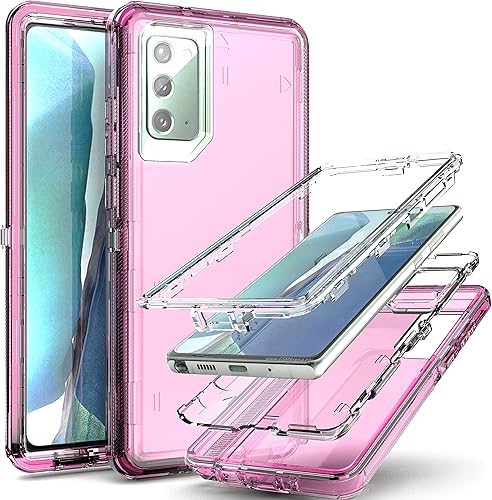 YmhxcY Funda para Galaxy Note 20, funda duradera de 3 capas (sin protector de pantalla), funda de goma sólidafunda transparente de prueba de 16 pies