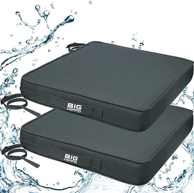 Big Hippo Patio Chair Cushion 22 x 22 Inch Waterproof