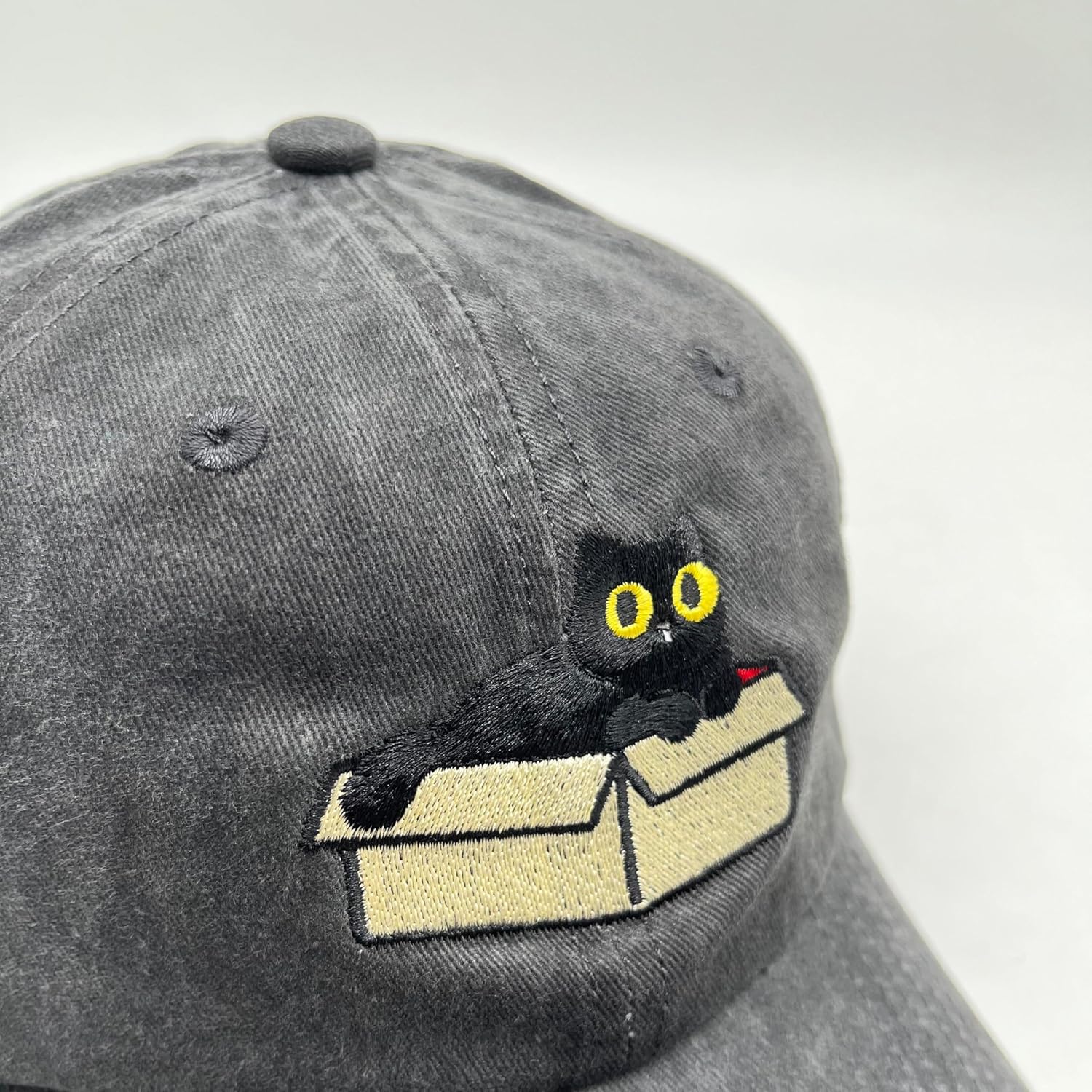 Black Cat Hat,Ragdoll Cat Embroidered Adjustable Cotton Baseball Cap for Men Women,Gifts for Cat Lovers - Image 4