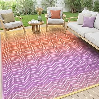 Lahome Waterproof Outdoor Rug 8x10, Reversible Outdoor Plastic Straw Rug...