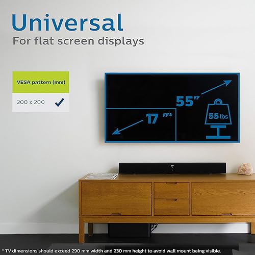 Miniatura 4 de Philips Soporte fijo de pared para monitor de TV para la mayoría de televisores y monitores de pantalla plana curvada LED LCD OLED de 17 a 55