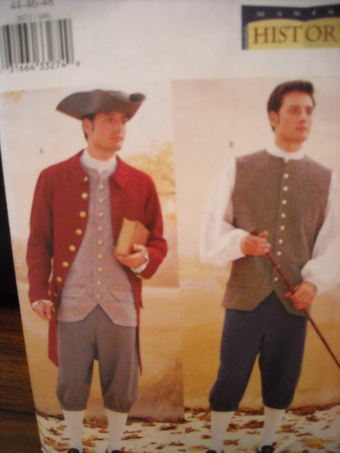 Men Colonial Costume (Coat, Vest, Shirt, Pants, & Hat