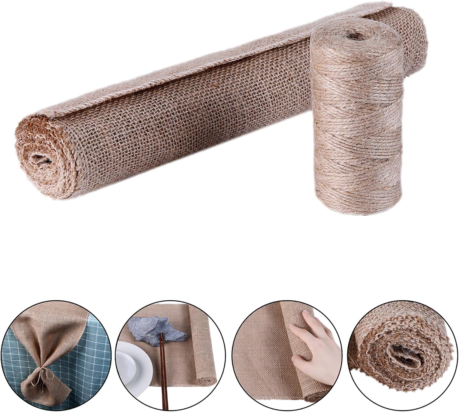 Bеѕt Quаlіtу 🔥 ZeNeat Hessian Burlap Table Runner, 12 x 108 Inch Natural Jute Table Runner (Free Twine Durable Packing String Included) for Wedding Decoration, Hotel,Farmhouse,Country Vintage,Fall Autumn Decoration Bеѕt Dеаl Prоduсt ZeNeat Hessian Burlap Table Runner, 12 x 108 Inch Natural Jute Table Runner (Free Twine Durable Packing String Included) for Wedding Decoration, Hotel,Farmhouse,Country Vintage,Fall Autumn Decoration