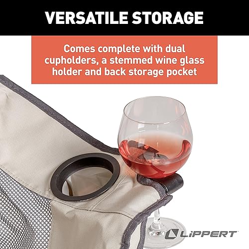 Miniatura 6 de Lippert Sofá plegable Campfire  Arena, alto loft, sofá plegable, soportes para tazas dobles, marco de acero recubierto de energía, tela de poliéster