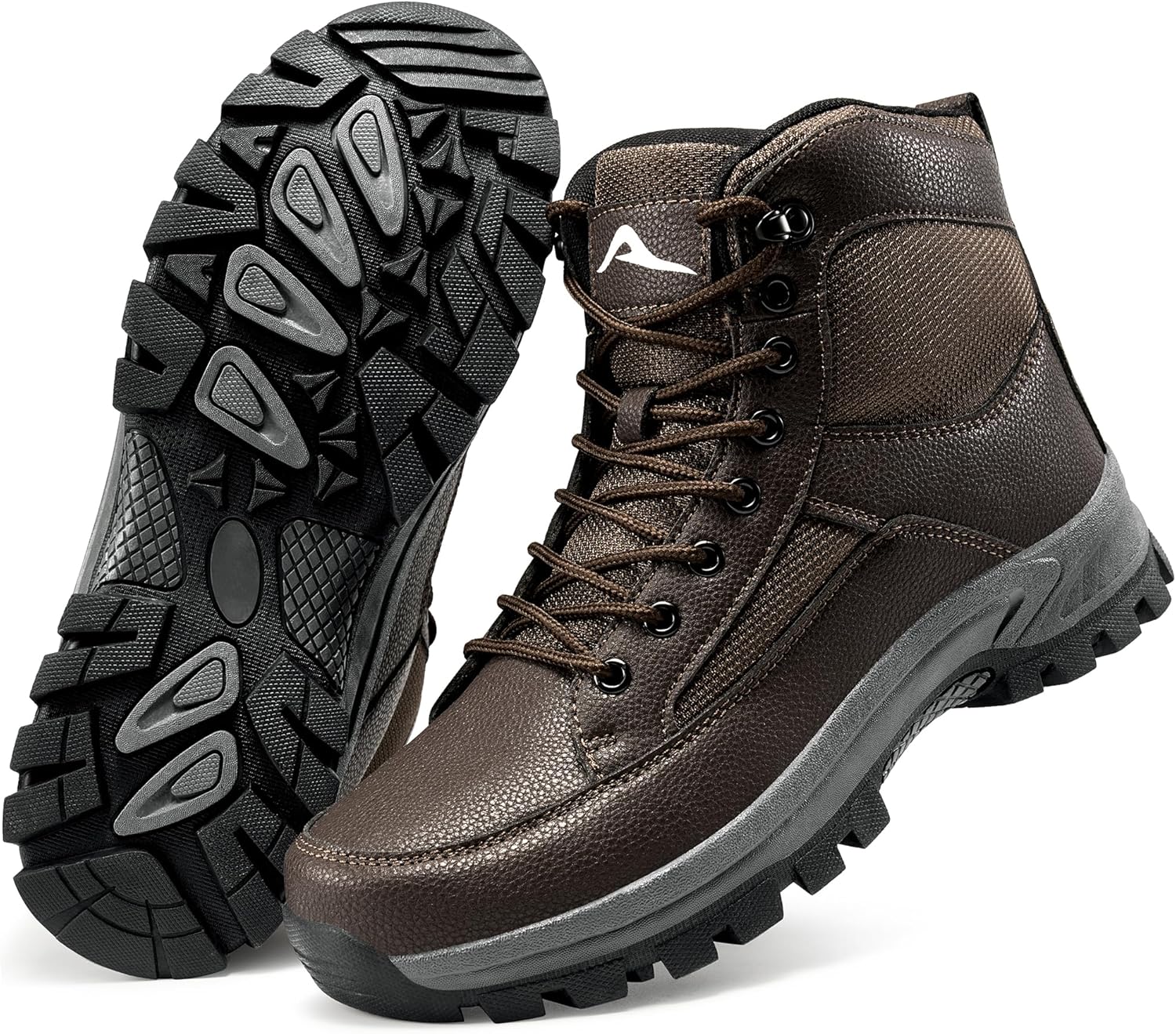 HARENCE Men's Waterproof Hiking Boots Non-Slip Lightweight Mid Ankle Boot Comfortable Outdoor Trekking Shoes