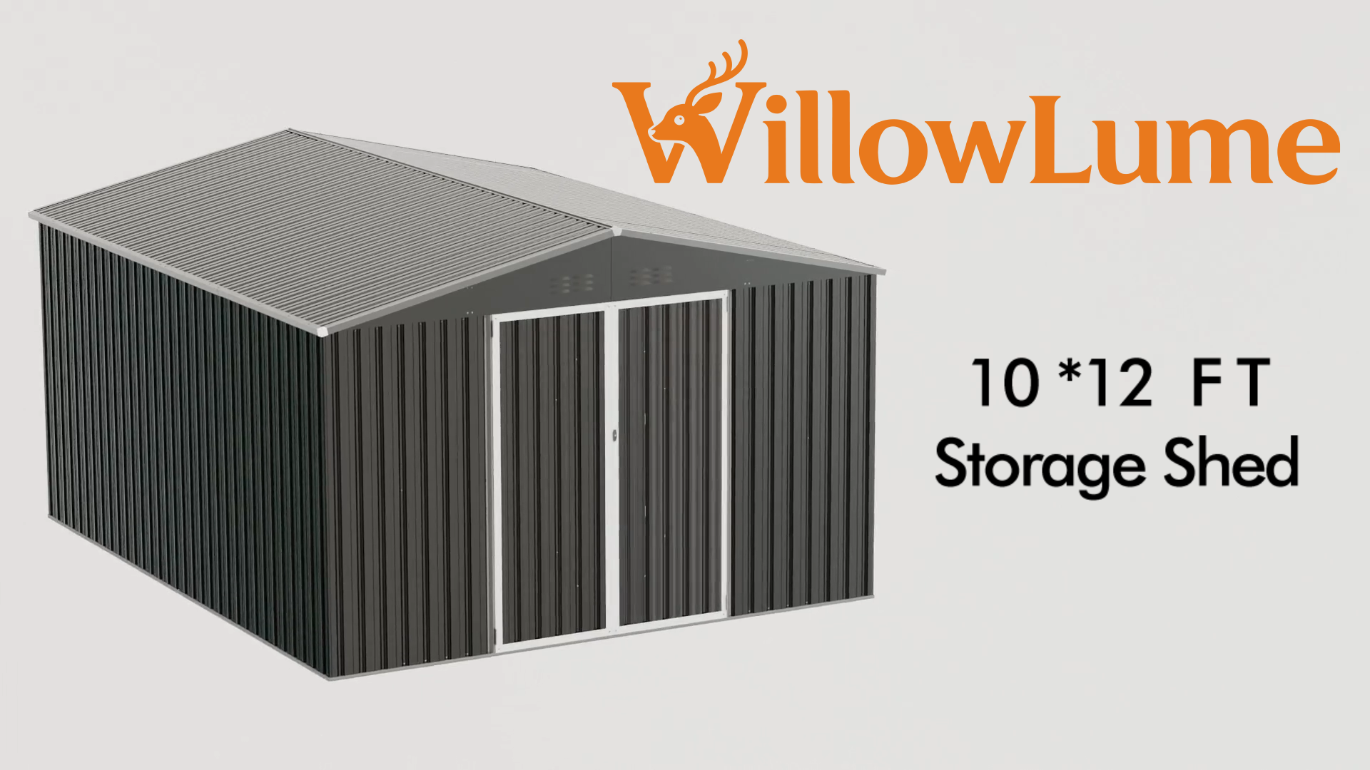Amazon.com : WillowLume 10 x 12FT Dark Grey Outdoor Storage Shed