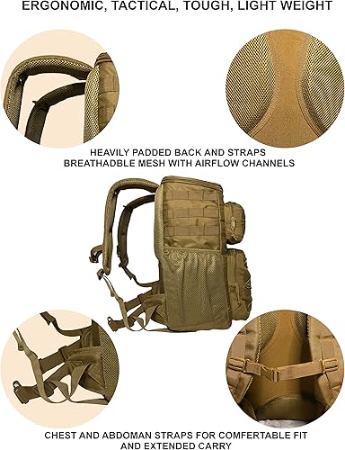 Miniatura 3 de Mochila térmica táctica, aislada, resistente, extra grande para senderismo, camping, viajes de un día, playa, bono, tarjeta de crédito