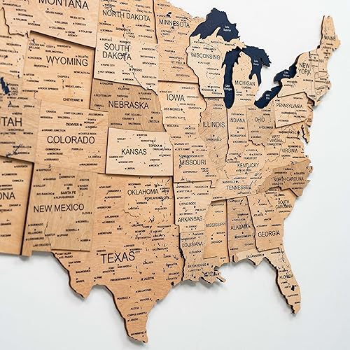 Miniatura 7 de ENJOY THE WOOD 3D Wood USA Map Wall Art Large Wall Décor - United States Travel Map - Any Occasion Gift Idea - Wall Art For Home & Kitchen or Office
