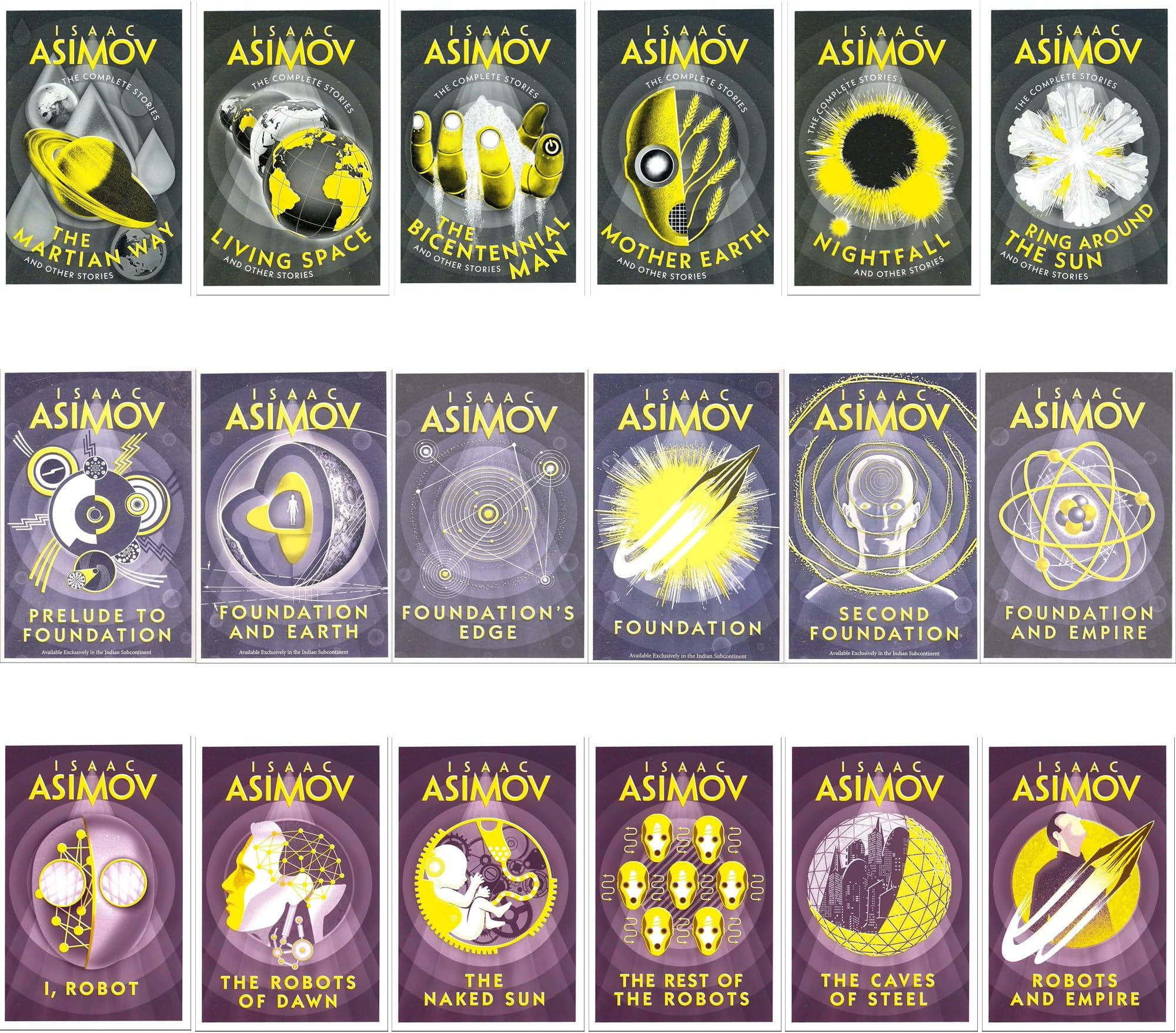 Isaac Asimov 18-Book Set – Foundation, Robot, and Short Story Collections: Visionary Tales of Galactic Empires, Artificial Intelligence, and Humanity’s Future from the Master of Science Fiction