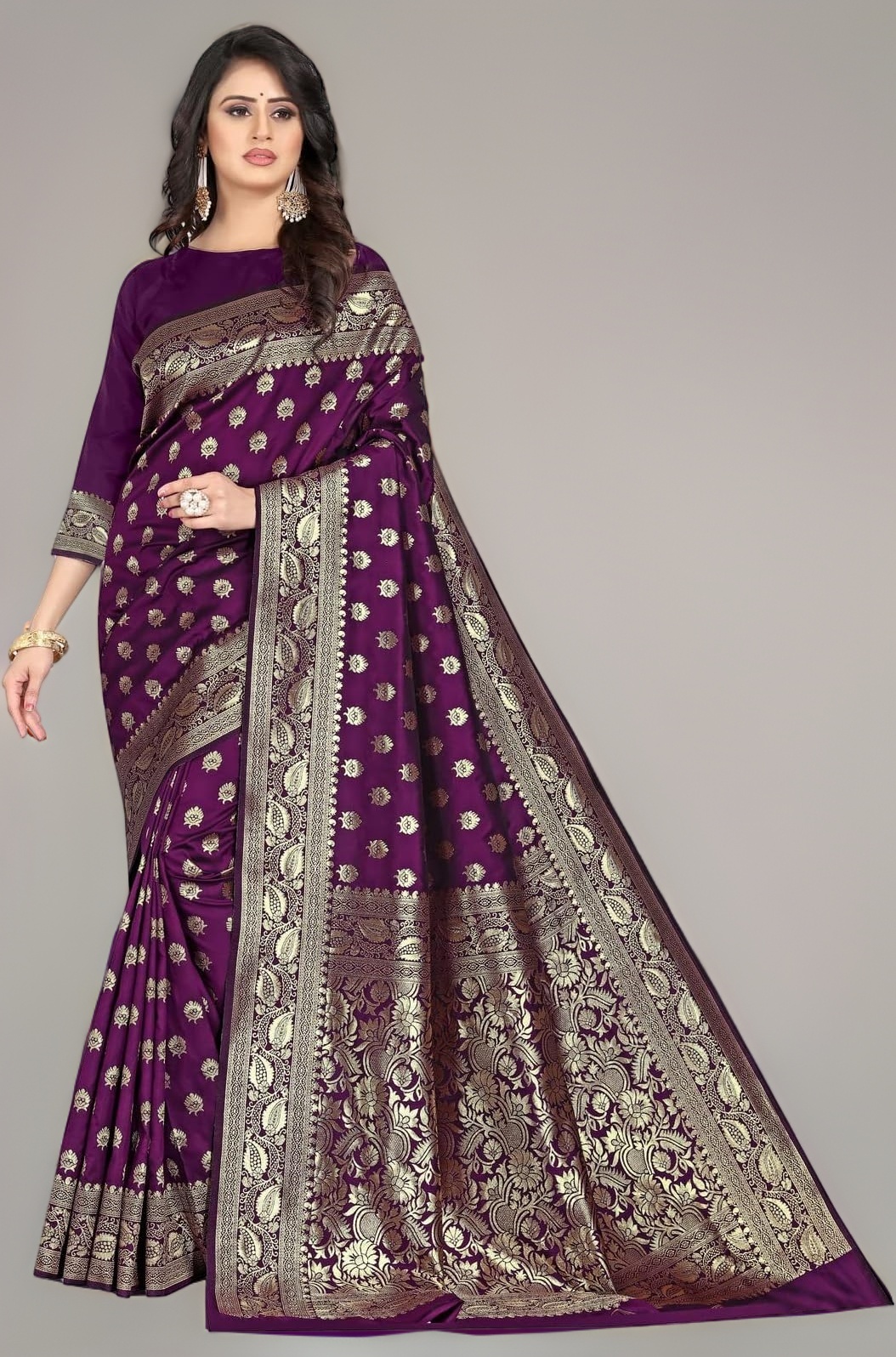 Sugathari Women's Banarasi Saree Pure Kanjivaram Silk Saree Soft new ladies 2023 Design Wear Pattu Sarees Latest Cotton Party Sari collections With Blouse Piece for Wedding sadi (PARI S-1 MAROON)