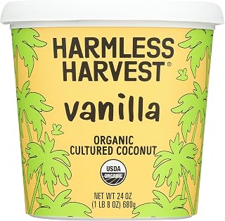 Harmless Harvest Vanilla Dairy-Free Coconut Yogurt 24oz - Organic Plant-Based with 7 Live Cultures