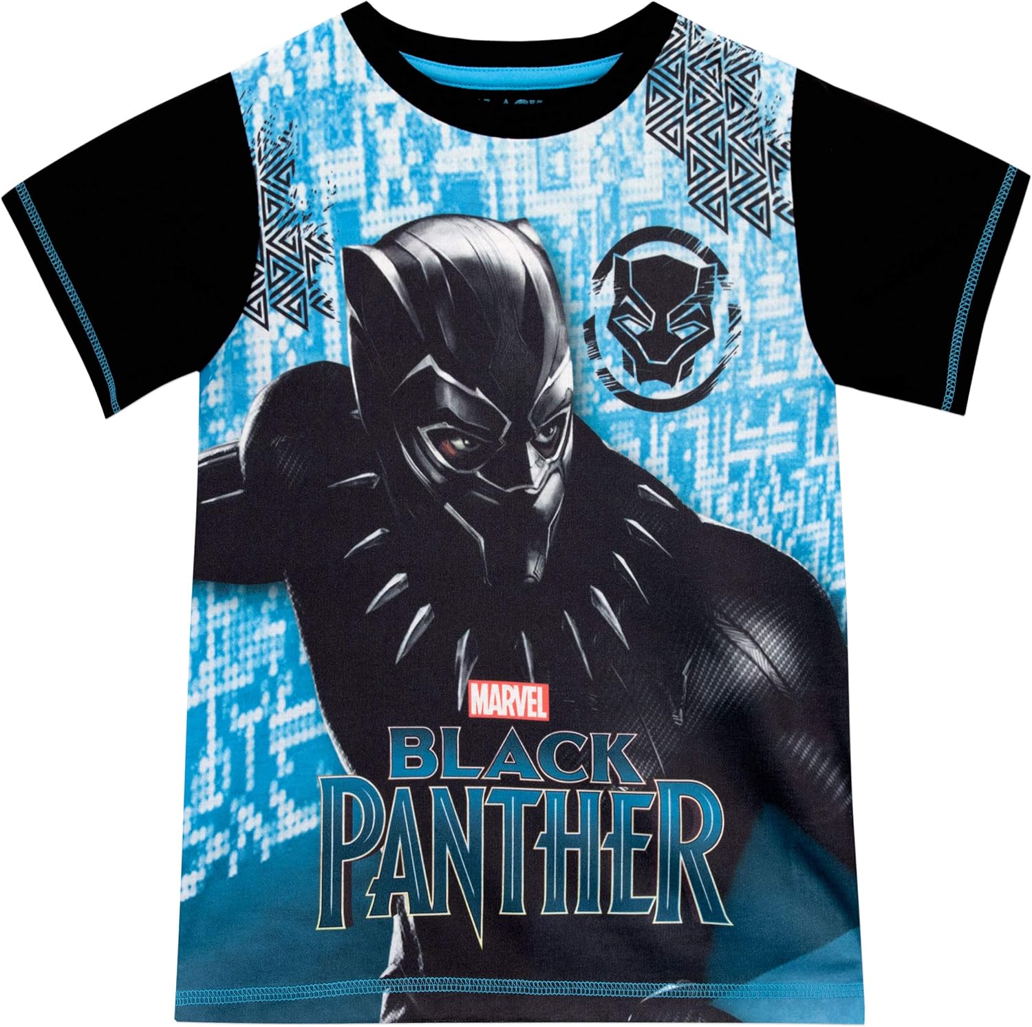 Marvel Black Panther Boys Pajamas Black Size 10