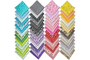 56pcs Fabric Remnants for Patchwork and Craft Creations