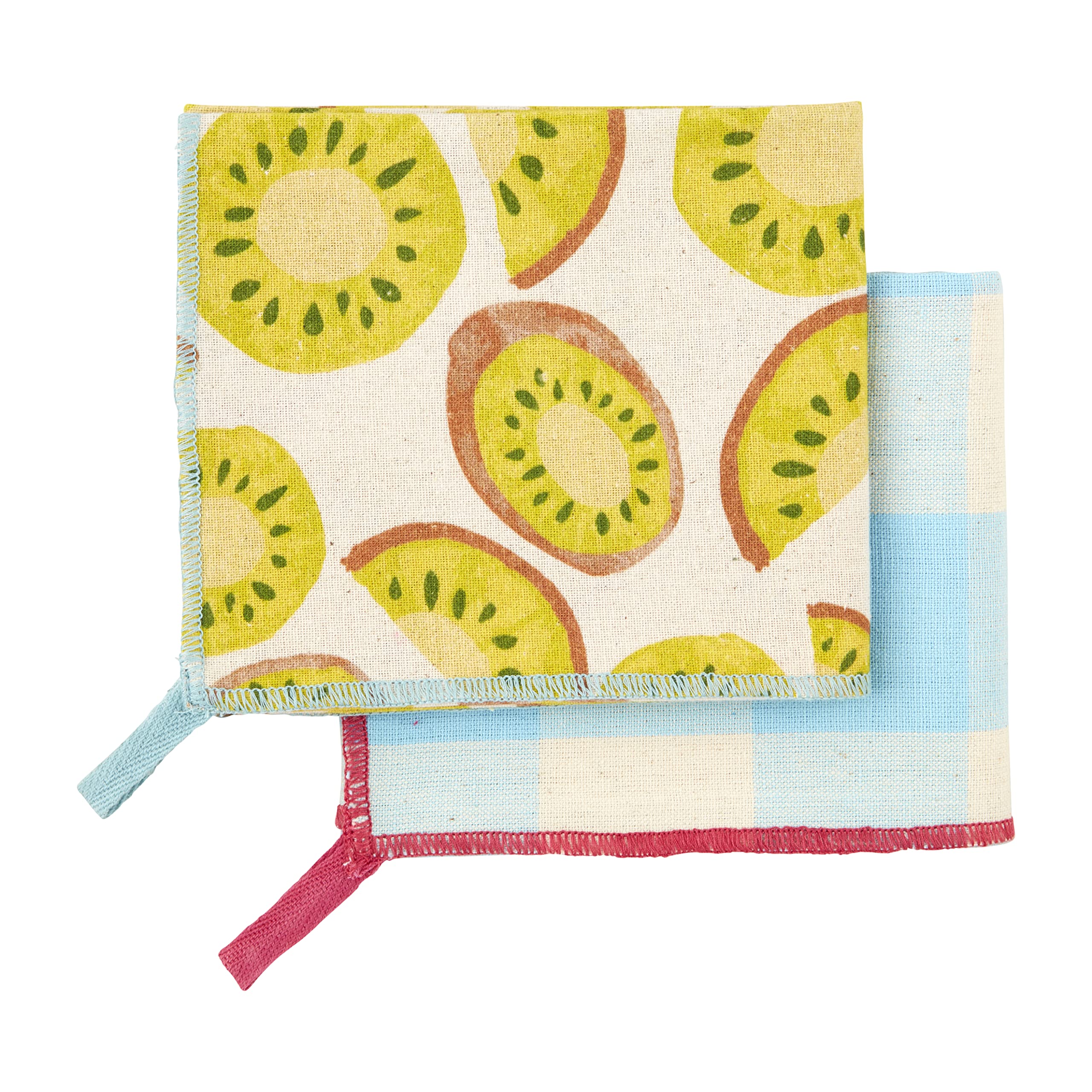 Serviette de cuisine motif kiwi linge de maison coloré aux dimensions de 66 x 41 cm