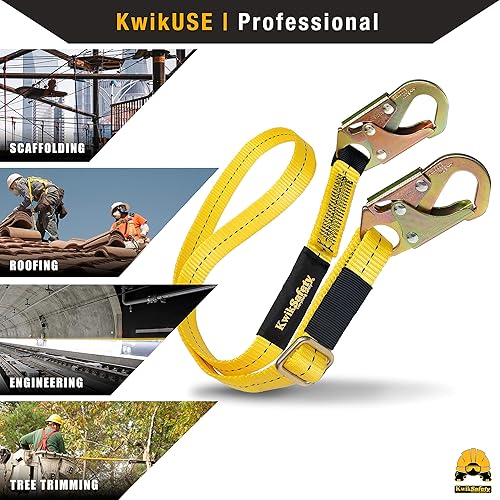 Miniatura 8 de KwikSafety - Charlotte, NC - Cordón de seguridad Copperhead Combo Cordón de posicionamiento de trabajo de una sola pierna sin amortiguador ANSI OSHA