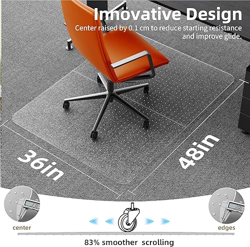 Miniatura 6 de Alfombrilla para silla de oficina para alfombra 36 x 48 pulgadas alfombra de escritorio de computadora - Alfombra de plástico PVC alfombra