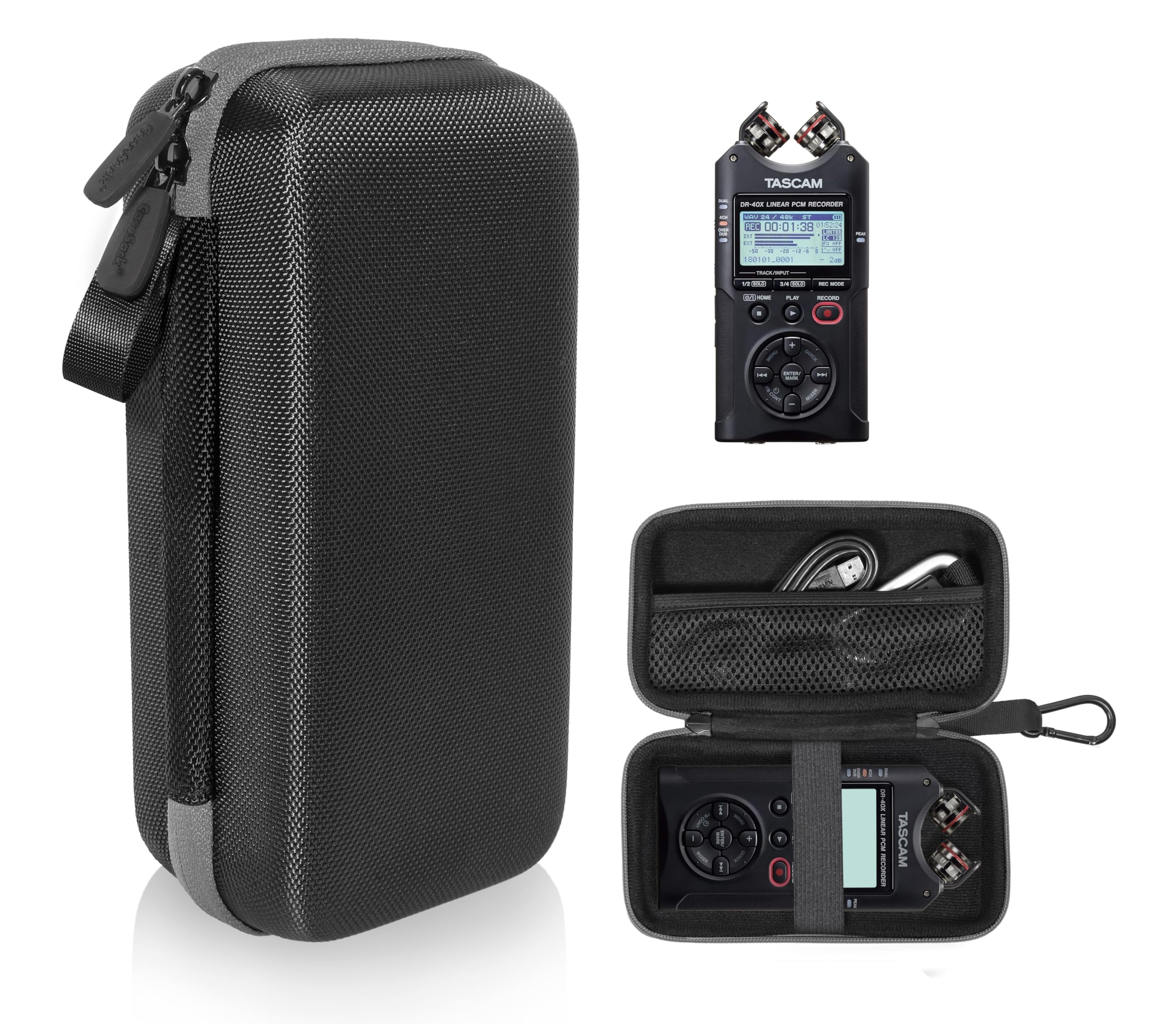 CaseSack Case for Tascam DR-40X Four Track Handheld Recorder and USB Interface