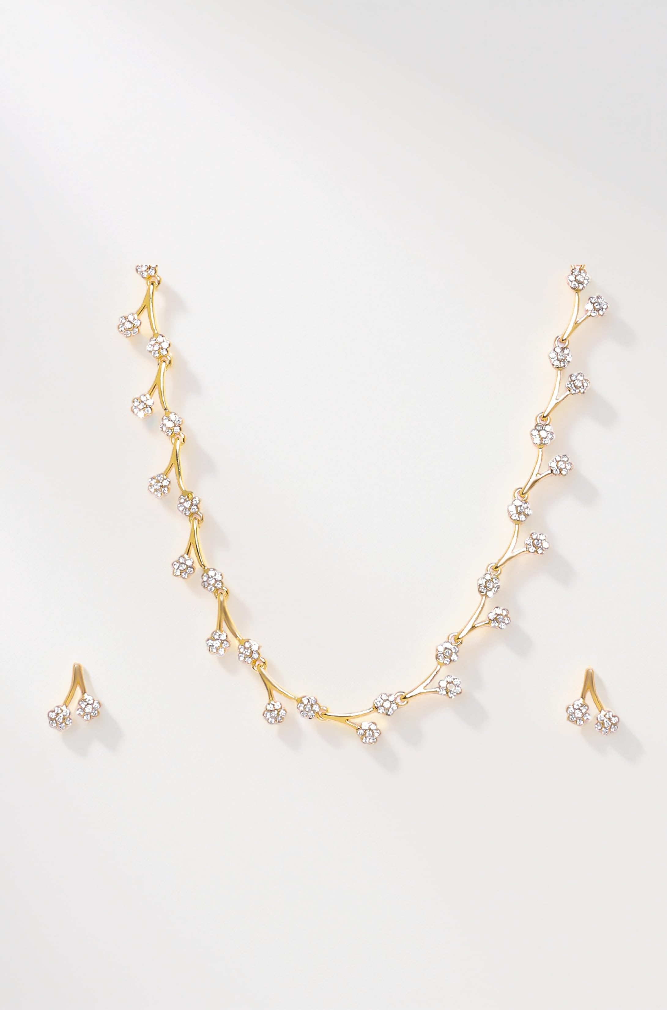 Estele Jewellery Sets for Women Gold Plated Bridal Necklace Jewellery Set with Earrings