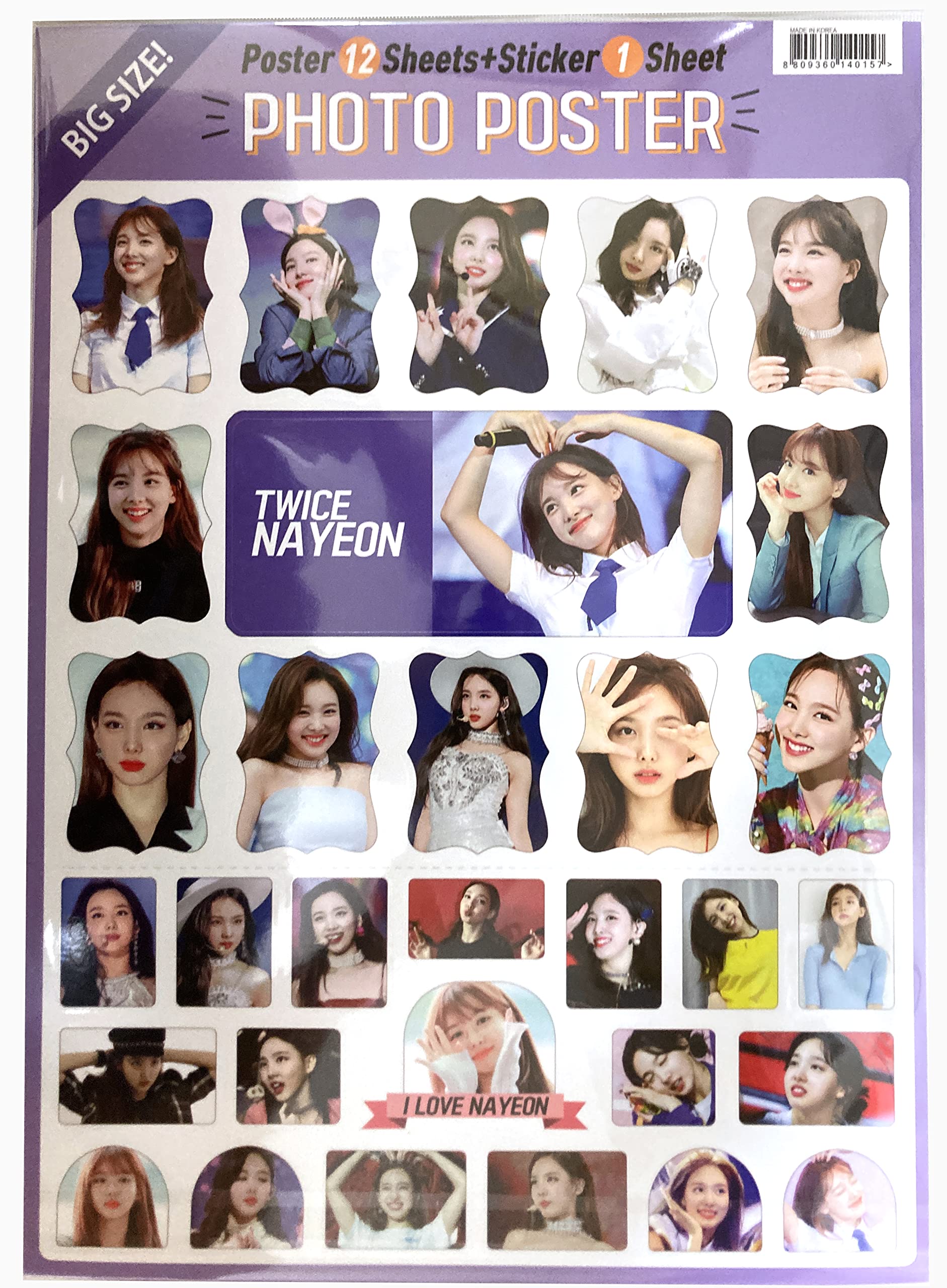 Amazon | Twice-ナヨン ポスター 12枚 + ステッカー 1枚 セット 12 