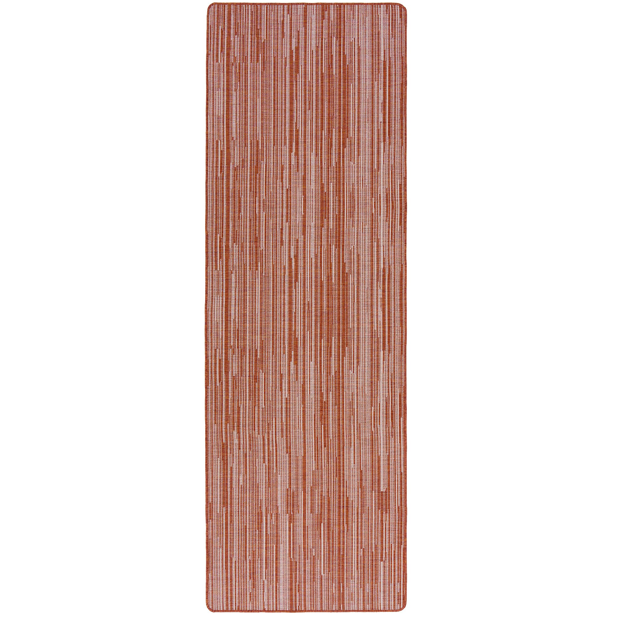 Snapstyle Tapis Couloir intérieur & extérieur Newport Terracotta – Tapis réversible à Rayures Modernes pour Couloir, Balcon et terrasse