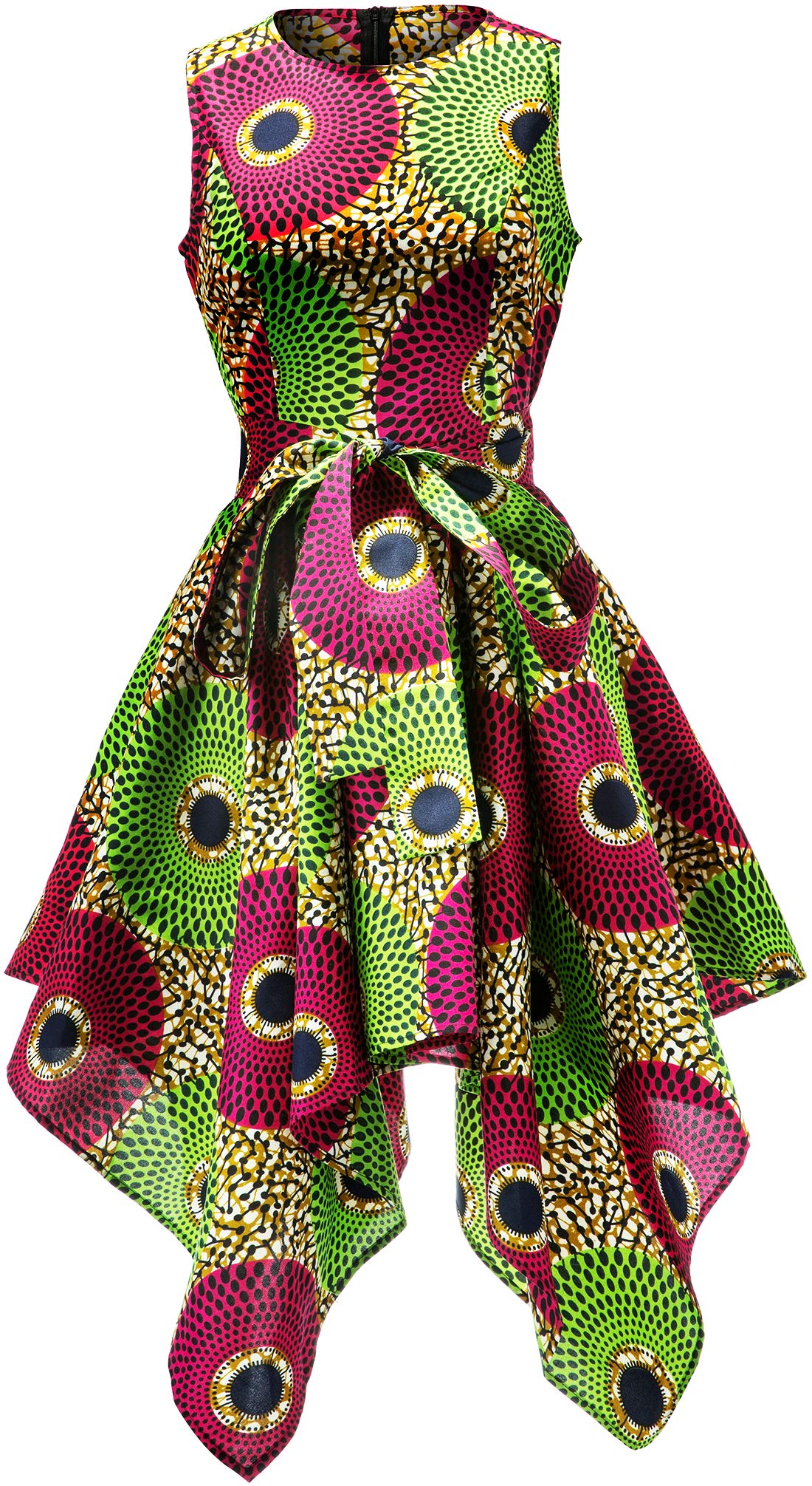 SHENBOLEN Women African Print Dresses Traditional Clothing Casual Party Dress
