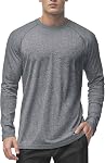 MAGCOMSEN Men's Long Sleeve Shirt Quick Dry UPF 50+ Sun Protection Lightweight T-Shirt Athletic Workout Fishing Tee