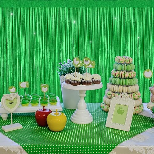 Miniatura 8 de Paquete de 2 cortinas de flecos metálicos de oropel de 3.3 x 8.2 pies, cortinas grandes de cortina para cabina de fotos de fiesta, cortinas de