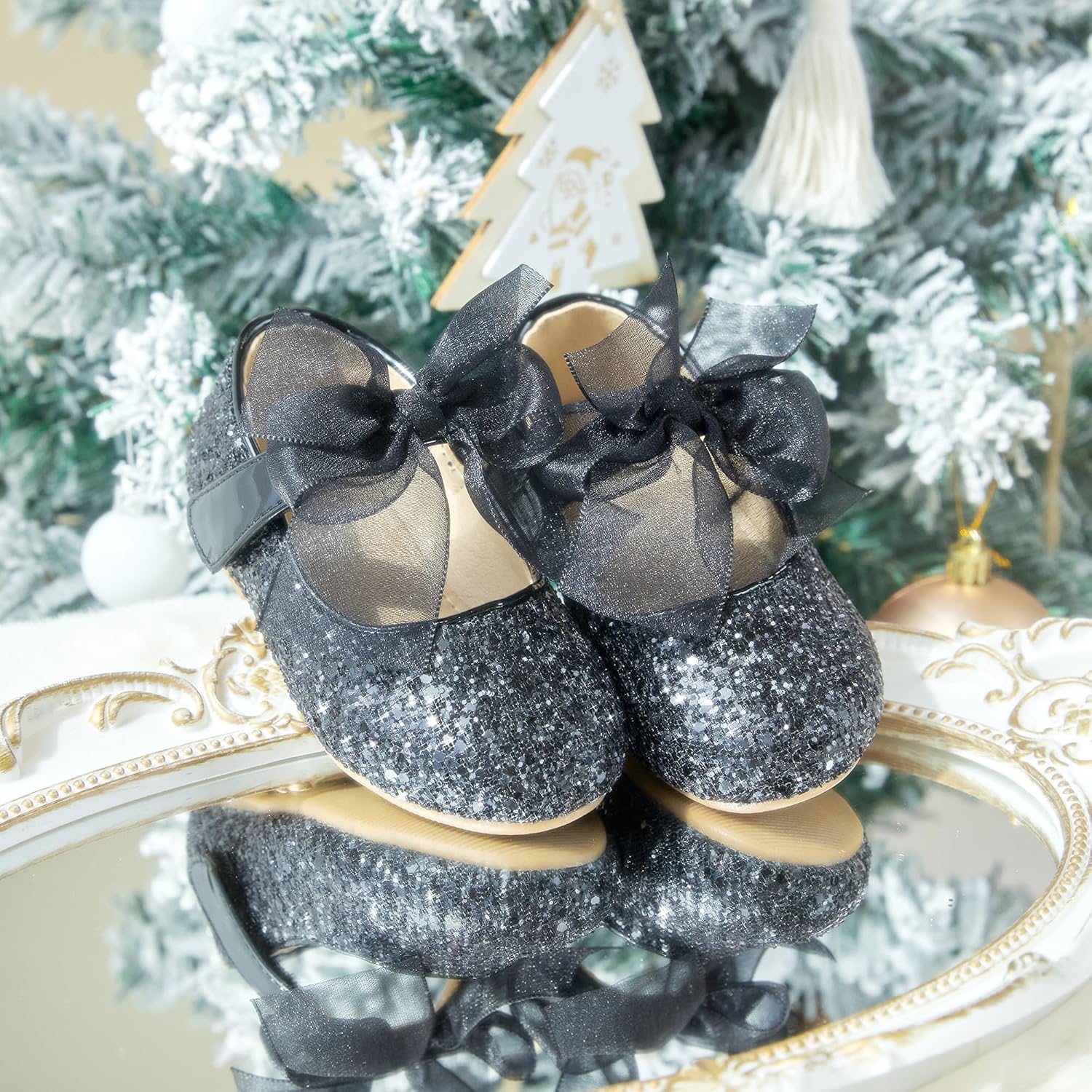 Kiderence Little Toddler Girls Dress Shoes Ballerina Ballet Flats Kids Mary Janes - Image 6