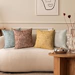AELS Boho Decorative Textured Throw Pillow Covers 18x18, Organic Modern Mid Century Rainbow Tufted Pillow Case, Farmhouse Rustic Geometric Woven Cushion Case for Bed Couch Sofa, Burnt Orange