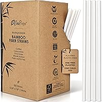 Vista 8 de Pajitas de fibra de bambú biodegradables, 150 unidades, 100% compostables, sin plástico, ecológicas, popotes desechables de fibra vegetal de 7.8