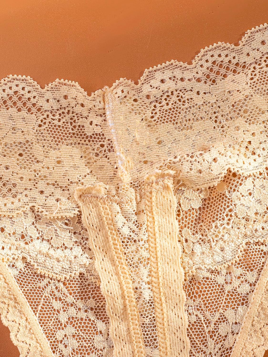 Hlizonn Women’s Lace T-Back Thongs 3-Pack Sheer Cheeky Underwear Briefs with Cotton Crotch Panties Undies Tanga - Image 4