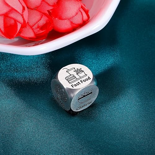 Miniatura 4 de Dados de comida para parejas, idea de cita nocturna, regalos para novio y novia 1 Año 11 aniversario para ella él Fechado Dados de decisión de