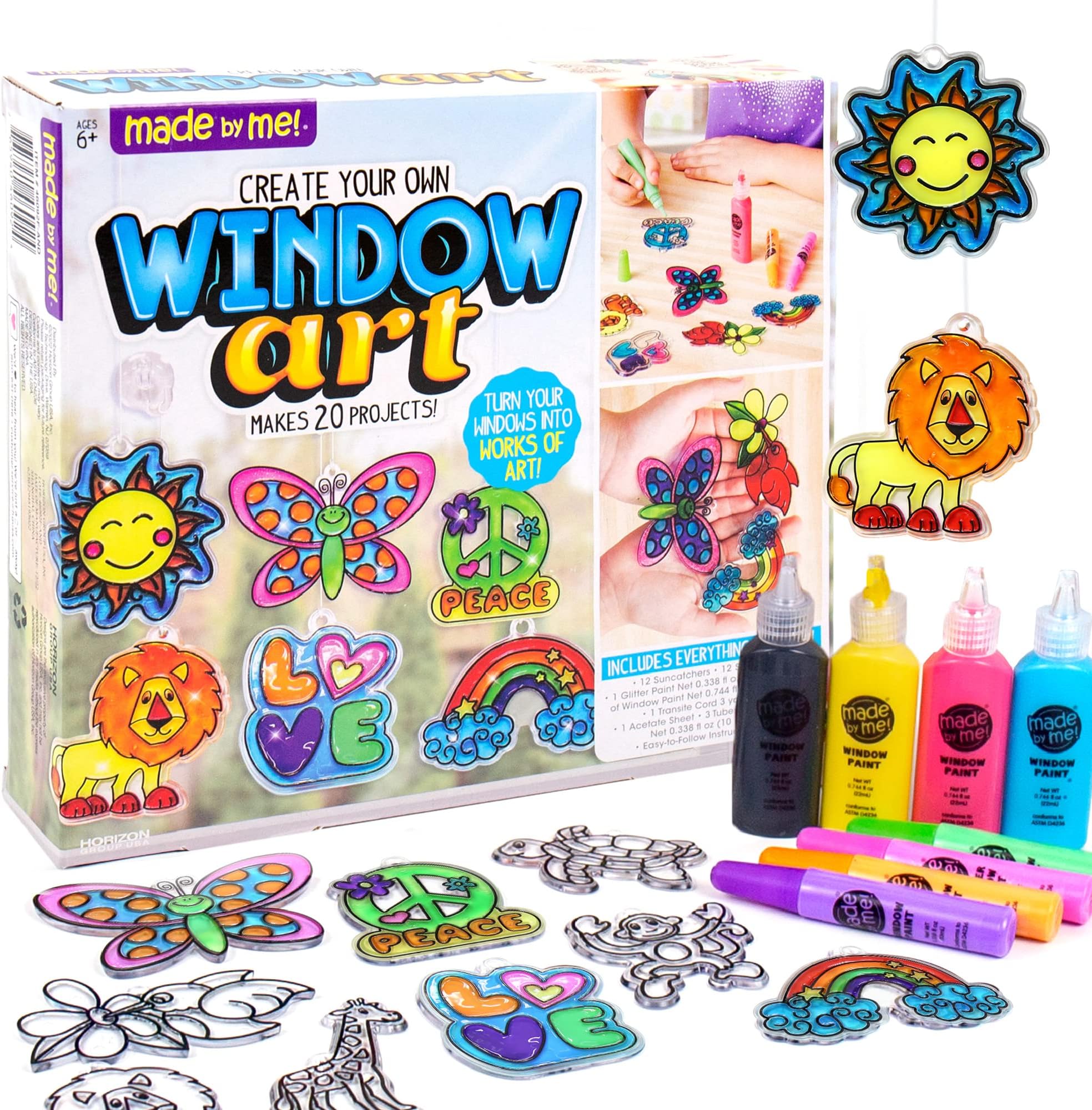 Create Your Own Window Art, Paint Your Own Suncatchers, DIY Arts & Crafts Idea, Craft Kits for Kids, Crafts for Kids & Toddlers, Toddler Arts and Crafts