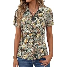 Women&rsquo;s Short Sleeve Athletic Polo Shirt High Performance Stretch Quarter Zip Top for Golf Tennis