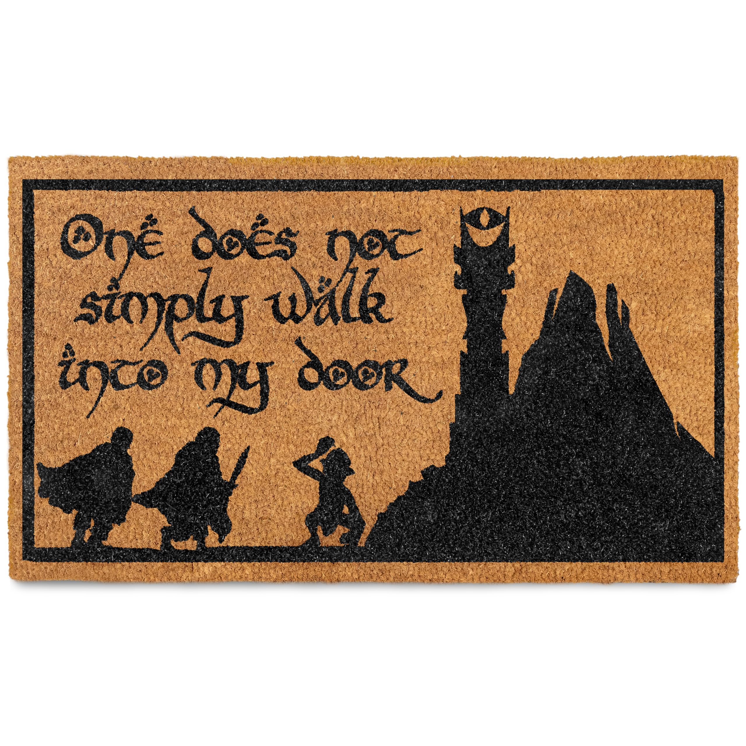 One Does Not Simply Walk to My Door Mat 30x17 Inch, Trilogy Door Mat for Covered Outdoor Area, Middle Earth Welcome Mat, Nerdy Rug, Fan Doormat, Fantasy Decor, Geek Decor, Nerd Gift