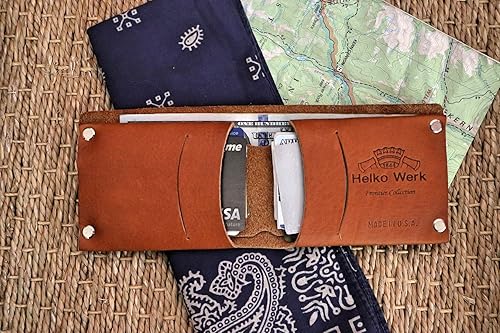 Miniatura 3 de 1844 Helko Werk Frontier Collection Billetera plegable de cuero - Carteras para hombre fabricadas en Estados Unidos - Billetera plegable para
