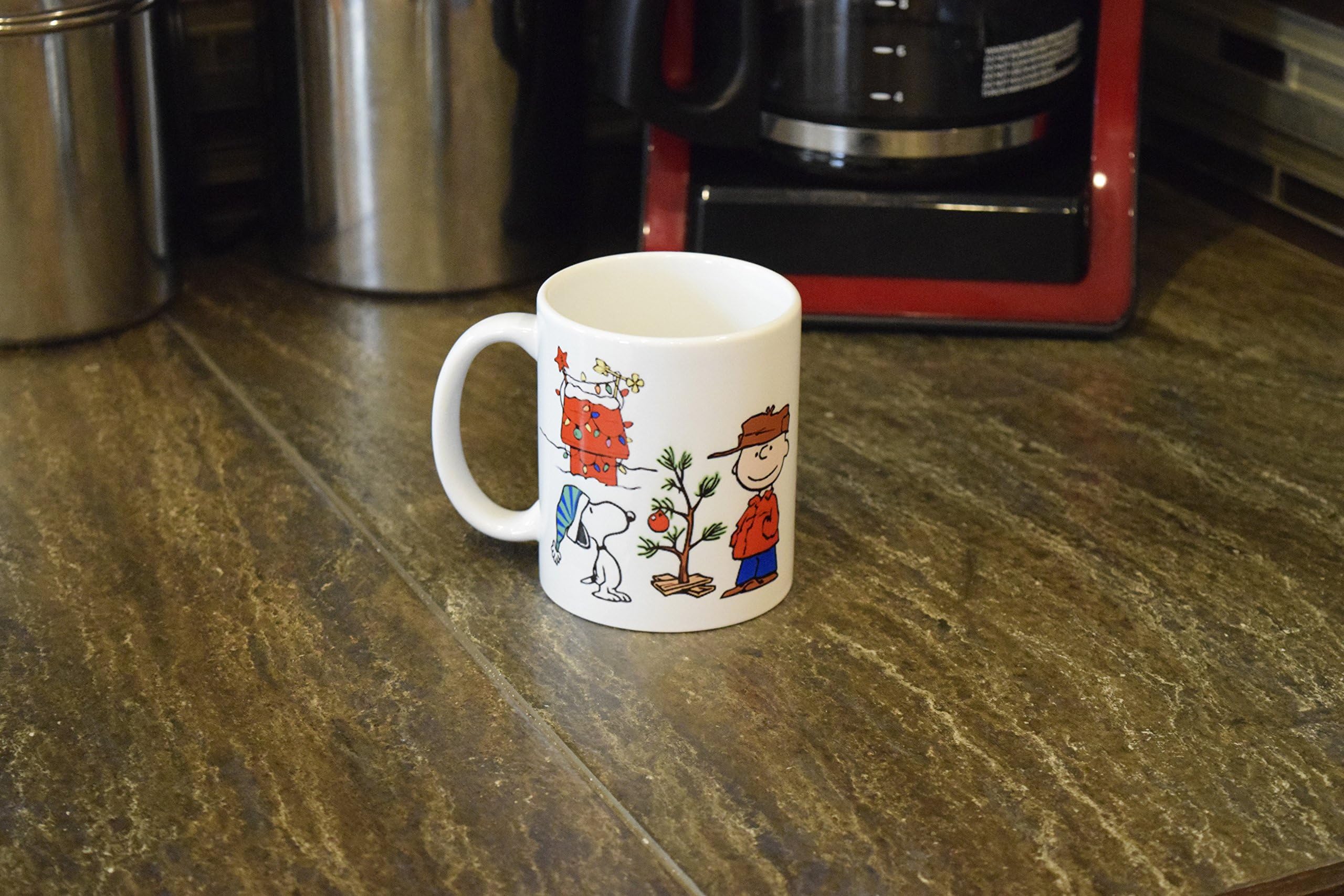 Charlie Brown and Snoopy with Tree and Doghouse Coffee Mug