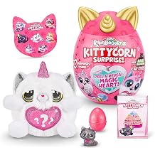 Rainbocorns Kittycorn Surprise Series 1 Chinchilla Cat by ZURU, Collectible Plush Stuffed Animal, Surprise Egg, Sticker Pack, Jelly Slime Poop, Ages 3+ for Girls, Children