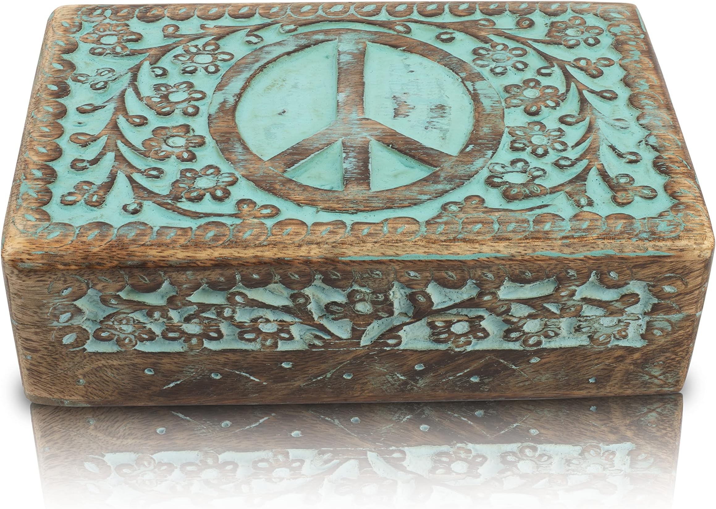 The Great Indian Bazaar Birthday Gift Ideas Handmade Decorative Wooden Jewelry Box Jewelry Organizer Keepsake Box Treasure Chest Trinket Holder Watch Box Storage Box Housewarming Gifts Women