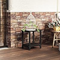 Vista 6 de Sundale Outdoor Mesa auxiliar pequeña, para todo tipo de clima, pequeña Adirondack de polietileno de alta densidad resistente al agua de 2 niveles