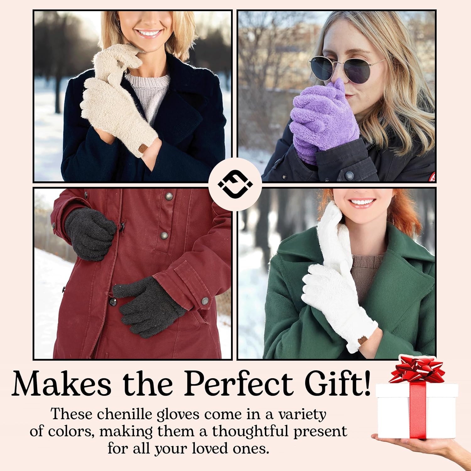 Funky Junque Chenille Plush Gloves for Women – Soft Fuzzy Fluffy Cozy Winter Thermal Knit Gloves with Elastic Cuff - Image 5