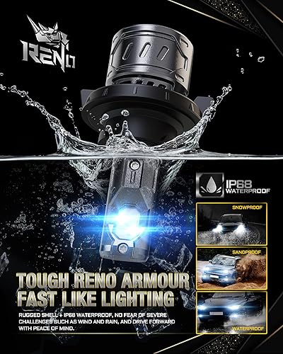 Miniatura 6 de RENO Bombillas antiniebla H13, bombilla 9008 H13 con ventilador frío o uso todoterreno, enchufar y usar, paquete de 2